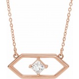 14K Rose 1/4 CTW Diamond Geometric 18 Necklace photo