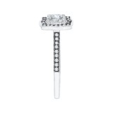 Shah Luxury 14K White Gold with Black Rhodium Tips Round Diamond Halo Vintage Engagement Ring (Semi-Mount) photo 3