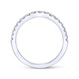 Gabriel & Co. 14k White Gold Contemporary Curved Wedding Band photo 2