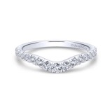 Gabriel & Co. 14k White Gold Contemporary Curved Wedding Band photo