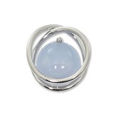 Carla Sterling Silver Continuous Circle Blue Chalcedony Pendant photo