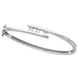 14K White 5/8 CTW Diamond Bangle Bracelet photo 3