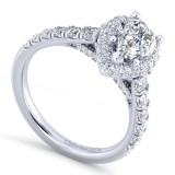 Gabriel & Co. 14k White Gold Entwined Halo Engagement Ring photo 3