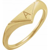 14K Yellow 11.5x6 mm Geometric Signet Ring photo 3