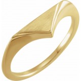 14K Yellow 11.5x6 mm Geometric Signet Ring photo