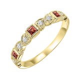 Gems One 10Kt Yellow Gold Diamond (1/10Ctw) & Garnet (1/6 Ctw) Ring photo