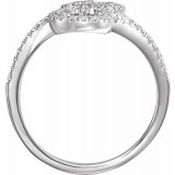 14K White 1/3 CTW Diamond Swirl Ring photo 2