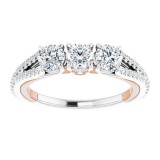 14K White & Rose 1 CTW Diamond Anniversary Band photo 3