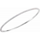 14K White 2 CTW Diamond Stackable Bangle 8 Bracelet photo 2
