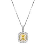 Henri Daussi Yellow Platinum Diamond Pendant photo