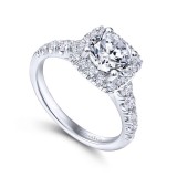 Gabriel & Co. 14k White Gold Contemporary Halo Engagement Ring photo 3