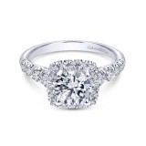 Gabriel & Co. 14k White Gold Contemporary Halo Engagement Ring photo