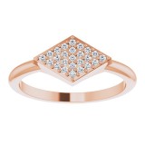 14K Rose 1/8 CTW Diamond Geometric Ring photo 3