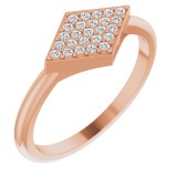 14K Rose 1/8 CTW Diamond Geometric Ring photo