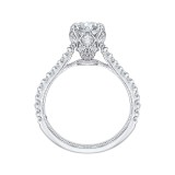 Shah Luxury 14K White Gold Round Diamond Cathedral Style Engagement Ring (Semi-Mount) photo 4