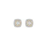 Henri Daussi 18k Yellow Gold Diamond Stud Earrings photo