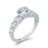 Shah Luxury 14K White Gold Diamond Engagement Ring (Semi-Mount) photo 2