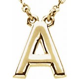 14K Yellow Block Initial A 16 Necklace photo