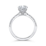 Shah Luxury Round Diamond Engagement Ring In 14K White Gold (Semi-Mount) photo 4