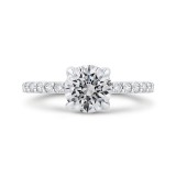 Shah Luxury Round Diamond Engagement Ring In 14K White Gold (Semi-Mount) photo