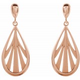 14K Rose Geometric Dangle Earrings photo 2