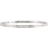 14K White  1 1/2 CTW Diamond Stackable Bangle 8 Bracelet photo 2