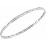 14K White  1 1/2 CTW Diamond Stackable Bangle 8 Bracelet photo 3