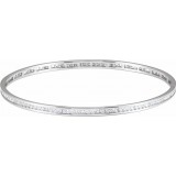 14K White  1 1/2 CTW Diamond Stackable Bangle 8 Bracelet photo