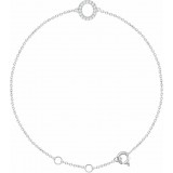 14K White .06 CTW Diamond Initial O 6-7 Bracelet photo