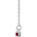 14K White Garnet & 1/5 CTW Diamond Bar 16-18 Necklace photo 2