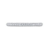 Shah Luxury 14K White Gold Round Cut Diamond Wedding Band photo