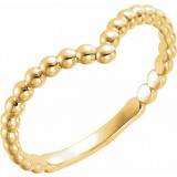 14K Yellow Beaded V Ring photo