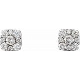 Platinum 1/2 CTW Diamond Cluster Earrings photo 2
