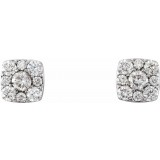 Platinum 1/2 CTW Diamond Cluster Earrings photo 2