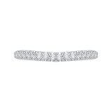 Shah Luxury 14K White Gold Round Diamond Half-Eternity Wedding Band with Euro Shank photo