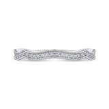 Shah Luxury 14K White Gold Round Diamond Wedding Band photo