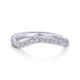 Gabriel & Co. 14k White Gold Contemporary Curved Wedding Band photo