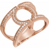 14K Rose 1/4 CTW Round Geometric Diamond Ring photo