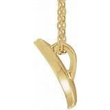 14K Yellow Crescent 16-18 Necklace photo 2