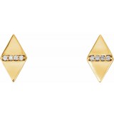 14K Yellow .025 CTW Diamond Geometric Earrings photo 2
