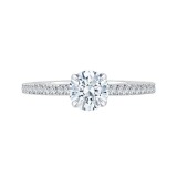 Shah Luxury Round Diamond Engagement Ring In 14K Two-Tone Gold (Semi-Mount) photo
