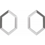 14K White Geometric Drop Earrings photo 2