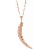 14K Rose 26.2x13.4 mm Tusk 16-18 Necklace photo 2