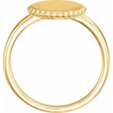 14K Yellow Engravable Beaded Ring photo 2
