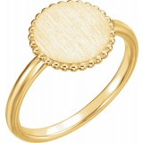 14K Yellow Engravable Beaded Ring photo