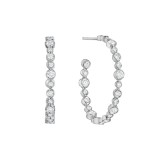 Henri Daussi 18k White Gold Diamond Hoop Earrings photo