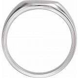 14K White 13 mm Round Signet Ring photo 2