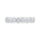 Shah Luxury 14K White Gold Round Cut Diamond Wedding Band photo