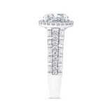 Shah Luxury 14K White Gold Round Cut Diamond Halo Engagement Ring  (With Center) photo 3