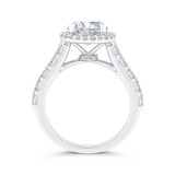 Shah Luxury 14K White Gold Round Cut Diamond Halo Engagement Ring  (With Center) photo 4